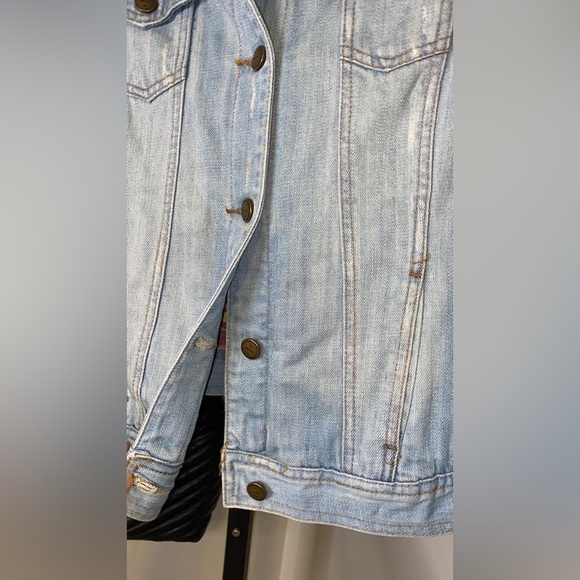 Anthropologie I Love H81 BOHO Lined Denim Blue Jean Jacket - Picture 4 of 8